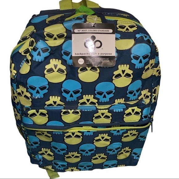 Mojo Glow In The Dark Skulls Tablet Backpack NWT - Picture 8 of 8